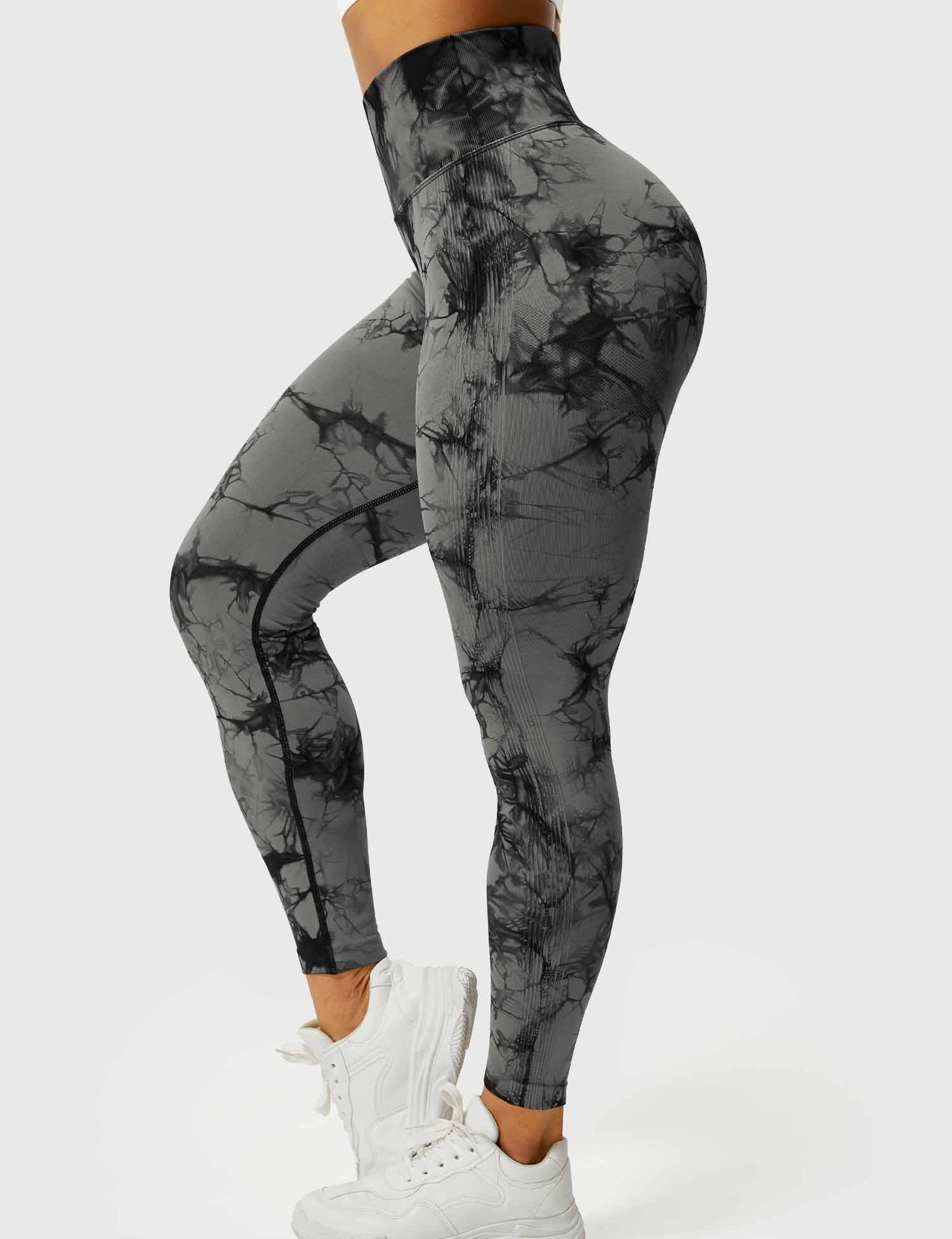 Leggin Push Up, Tie Dye, Gris oscuro, Premium.