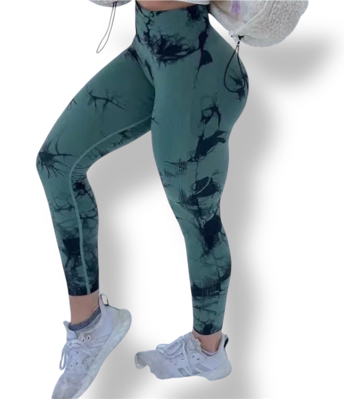 Leggins Verde, Push Up, Sin costuras, Tie Dye, Premium