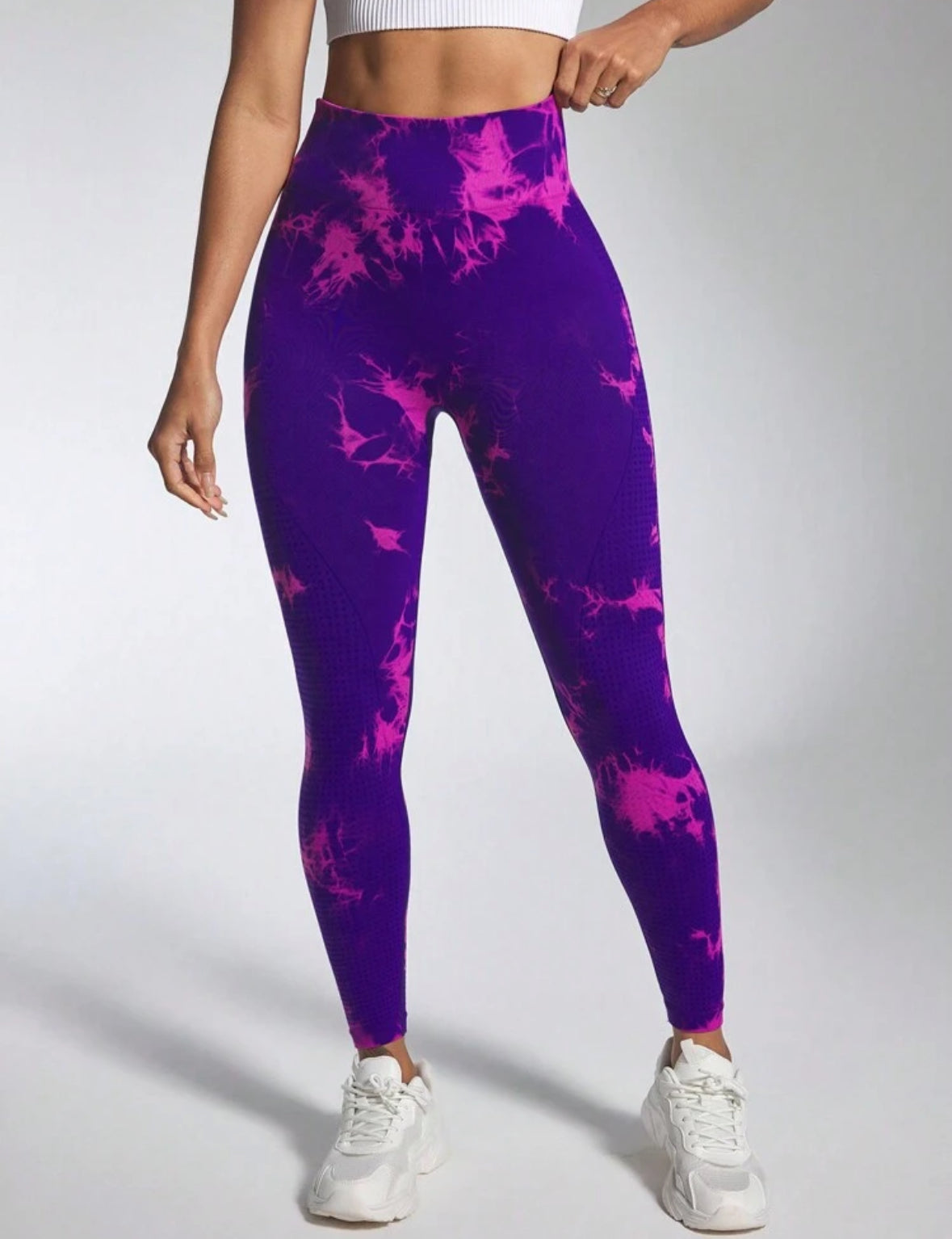 Leggins Morado con rosa, Push Up, Sin costuras, Tie Dye