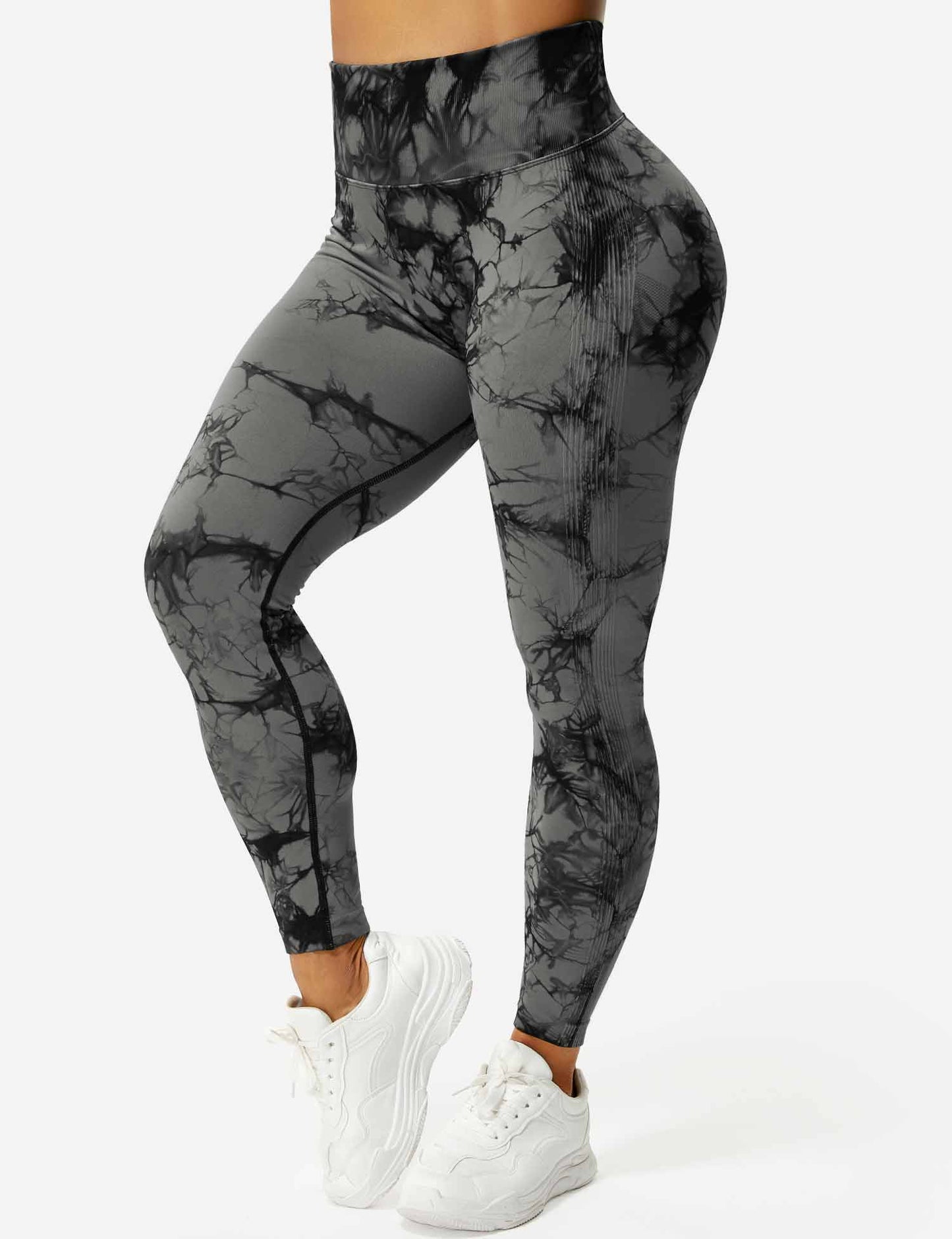 Leggin Push Up, Tie Dye, Gris oscuro, Premium.