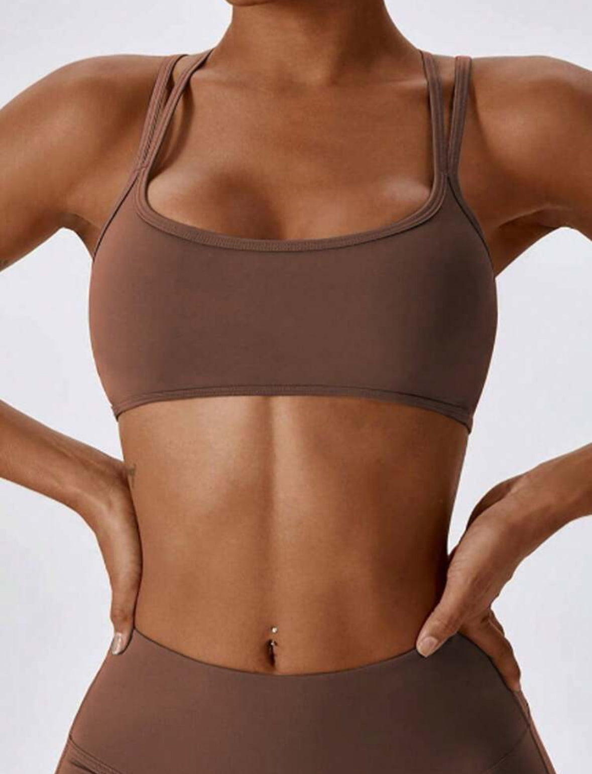 Top deportivo, sin costuras, Tono liso