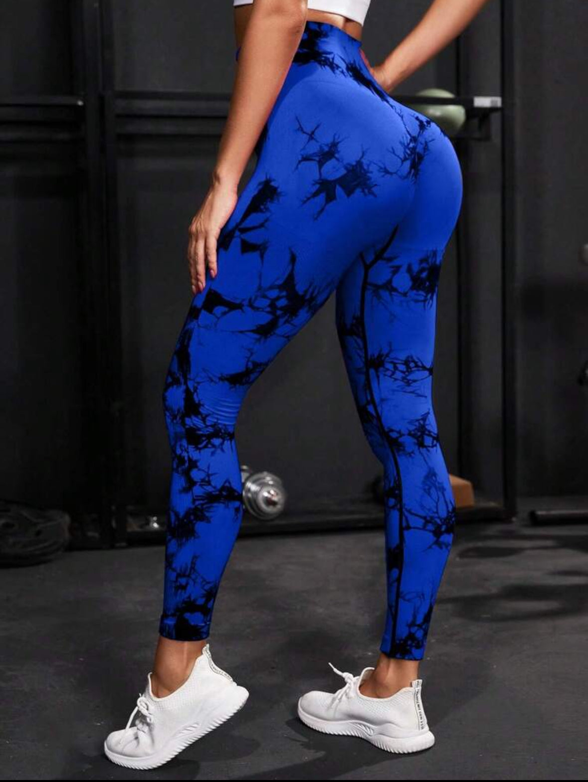 Leggins Azul Rey, Push Up, Sin costuras, Tie Die