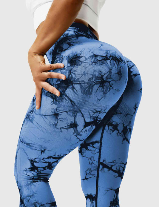 Leggins Azul Marino, Push Up, Sin costuras, Tie Dye, Premium