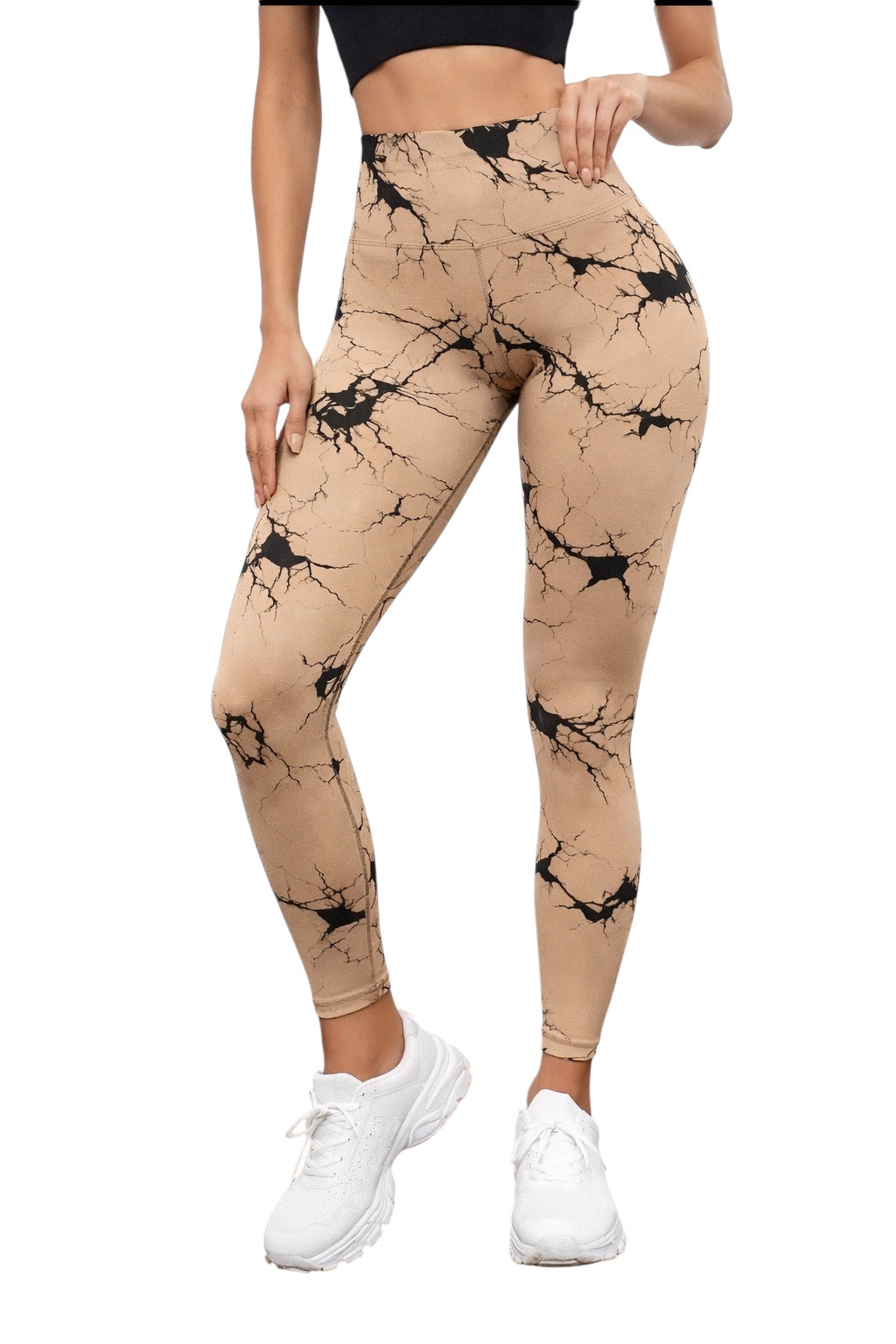 Leggins Café claro, Push Up, Sin costuras, Tie Dye