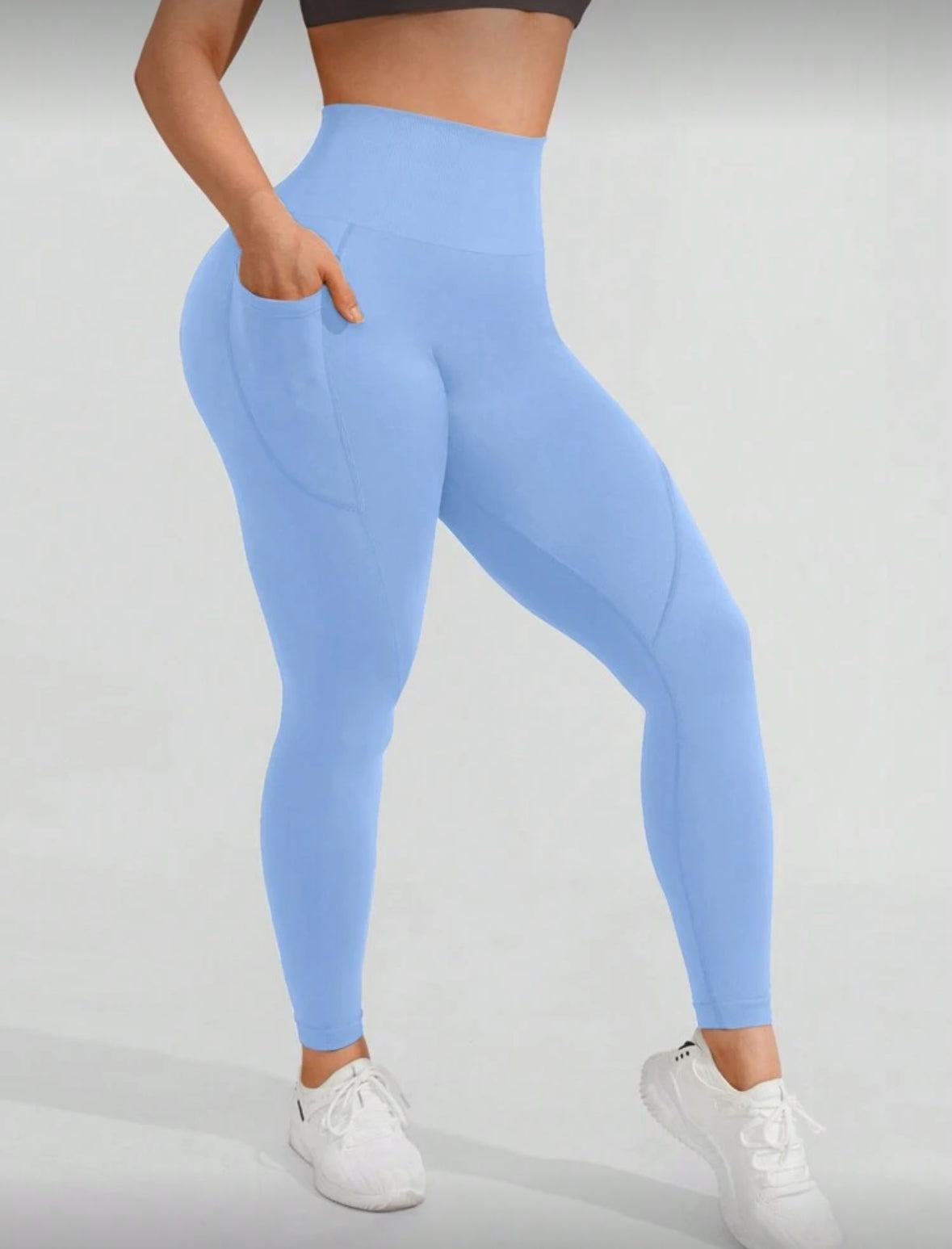 Leggins con bolsa, Push Up, Sin costuras, Tono Liso