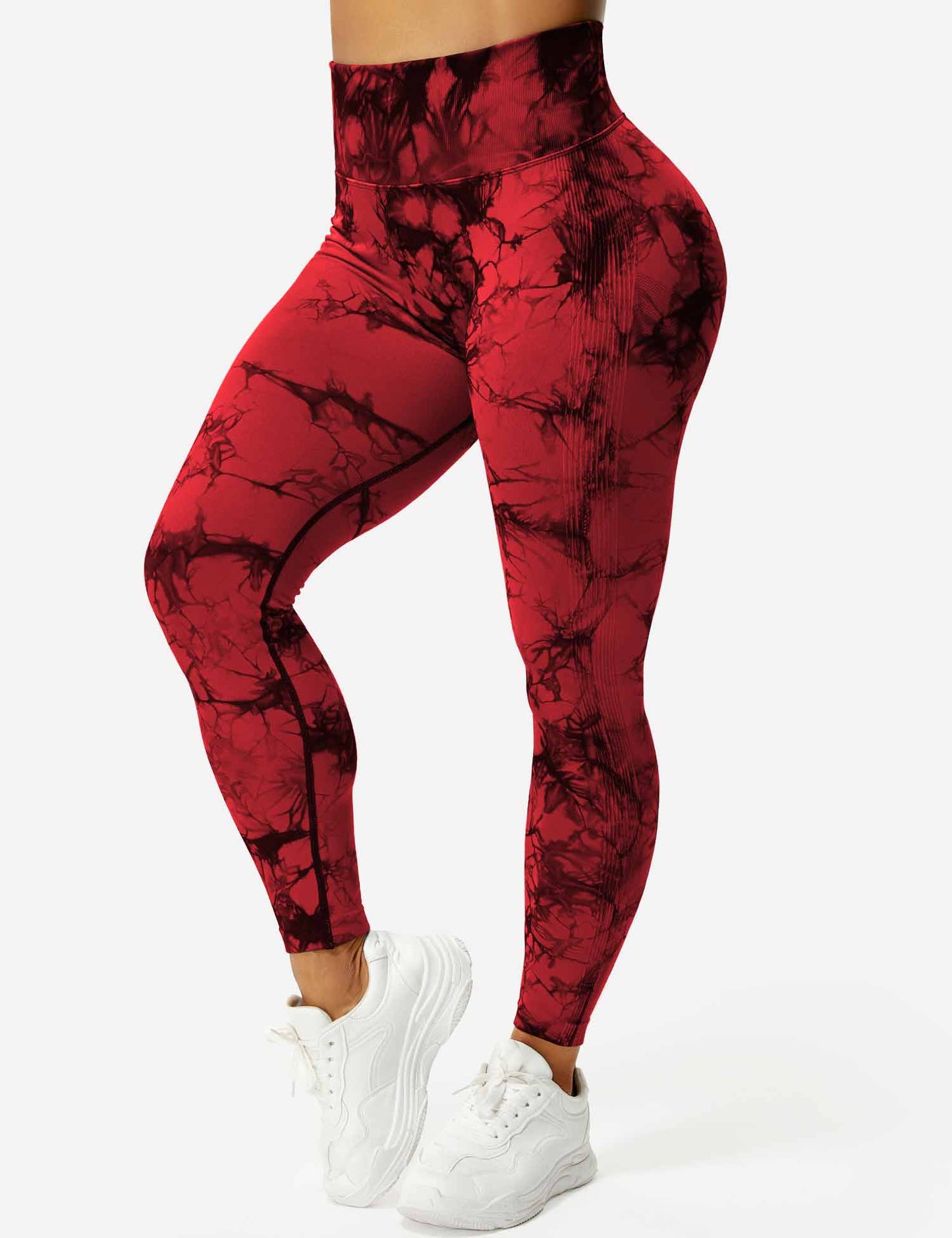 Leggins Rojo Push Up, Sin costuras, Tie Dye