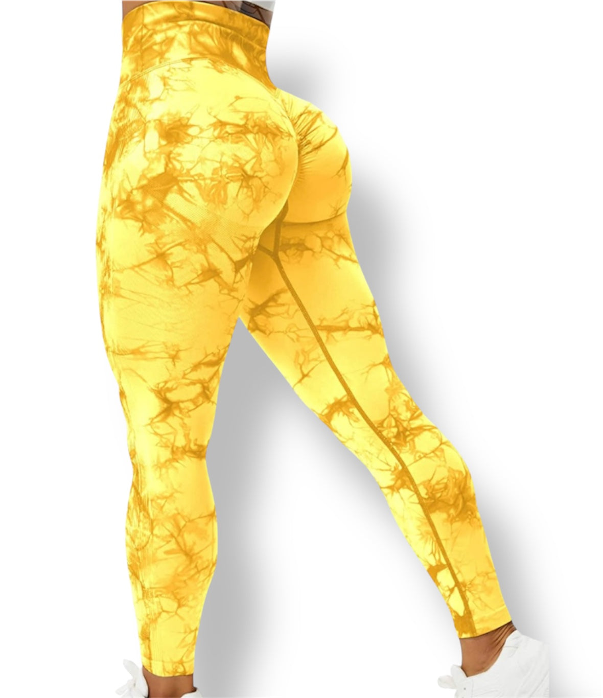 Leggins Amarillos, Push Up, Sin Costuras, Tie Dye, Premium