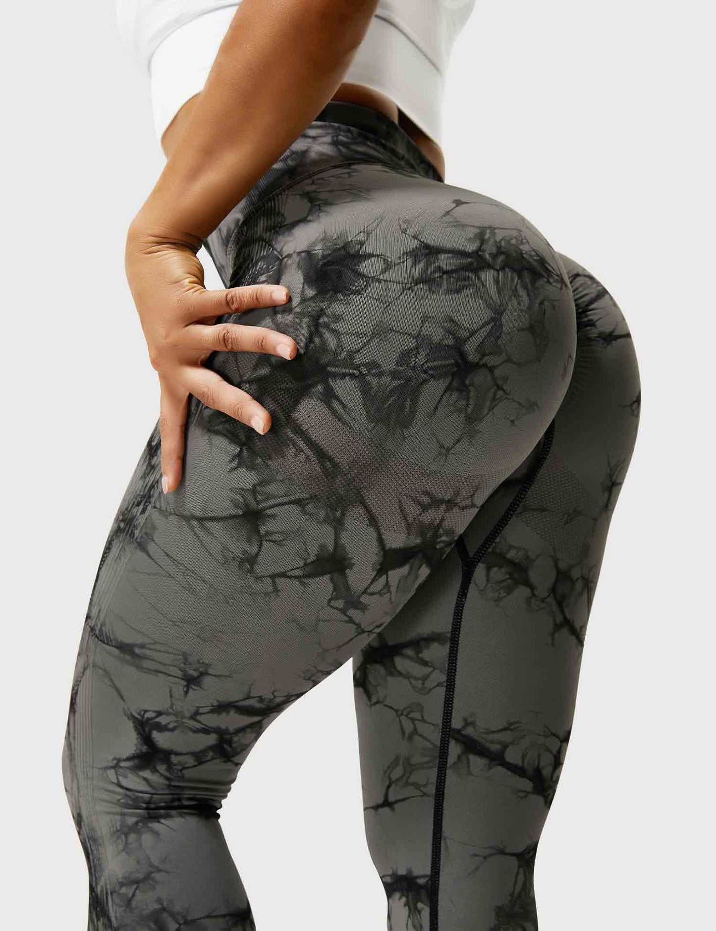 Leggin Push Up, Tie Dye, Gris oscuro, Premium.