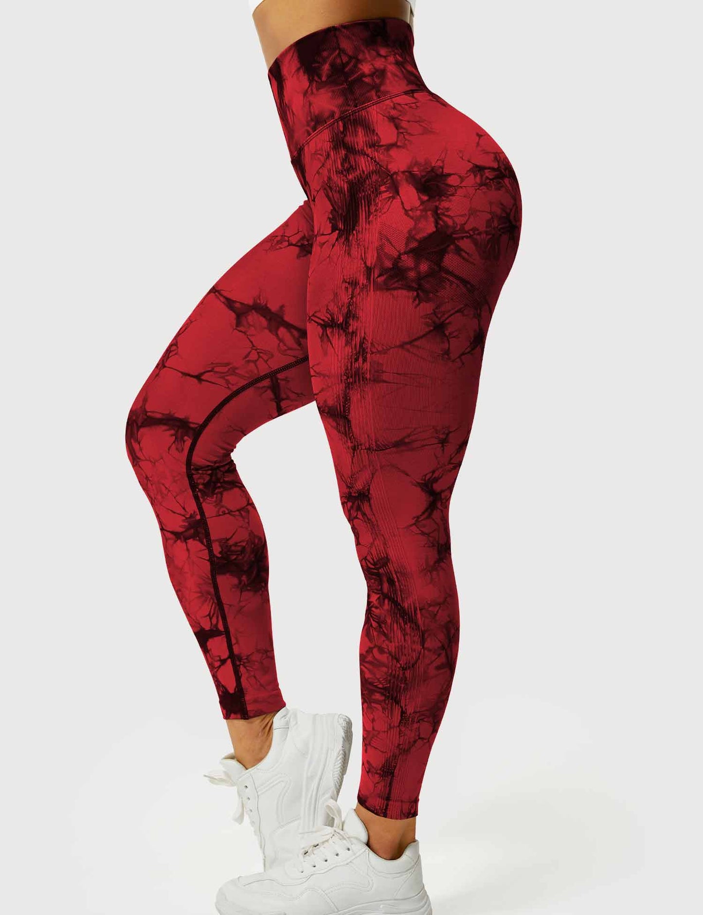 Leggins Rojo Push Up, Sin costuras, Tie Dye