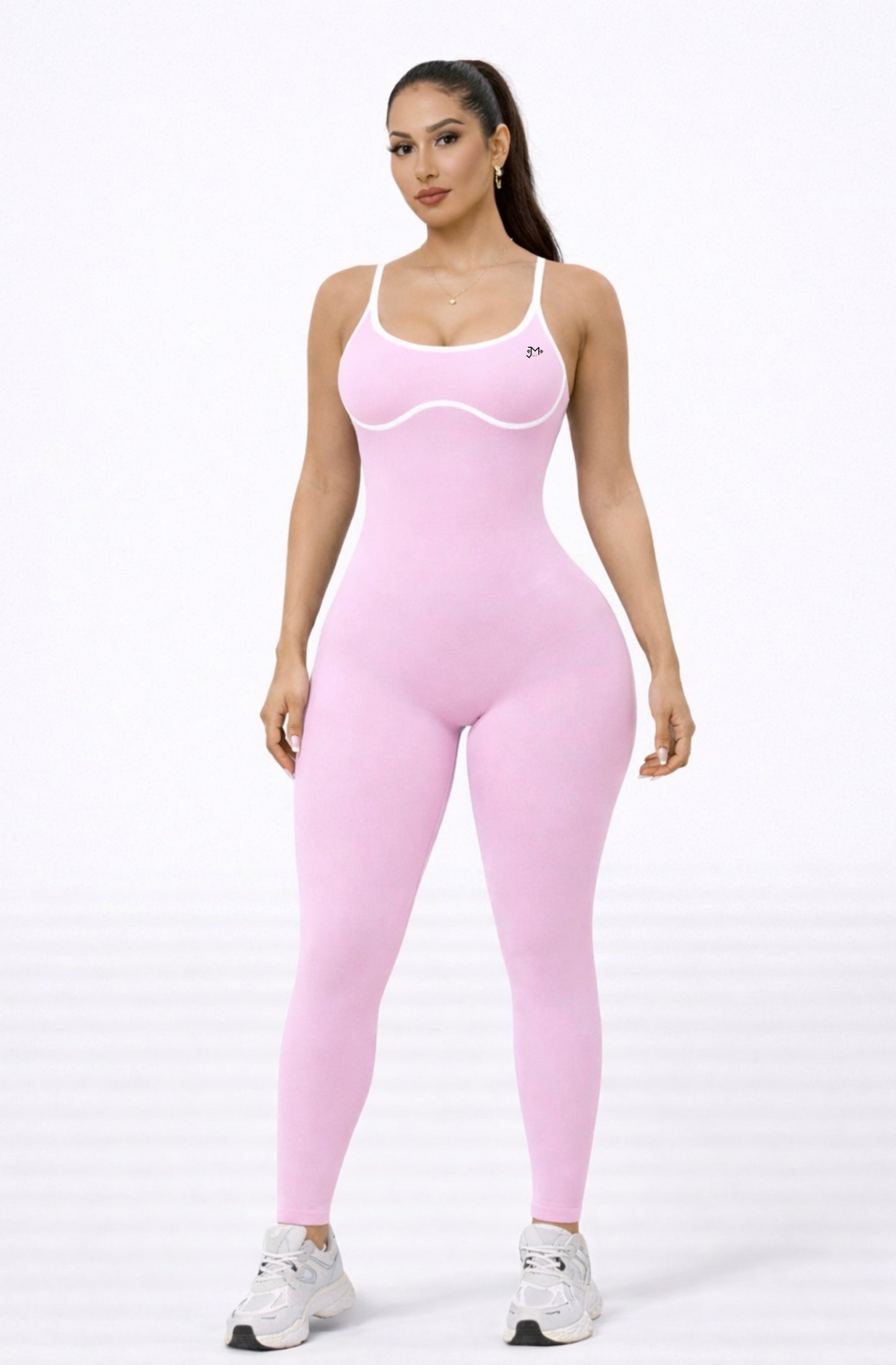 ‘Enterizo Push Up, con tirantes, Sin costuras, Líneas blancas