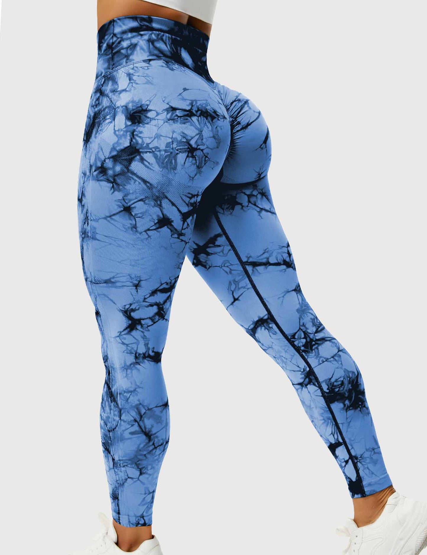 Leggins Azul Marino, Push Up, Sin costuras, Tie Dye, Premium