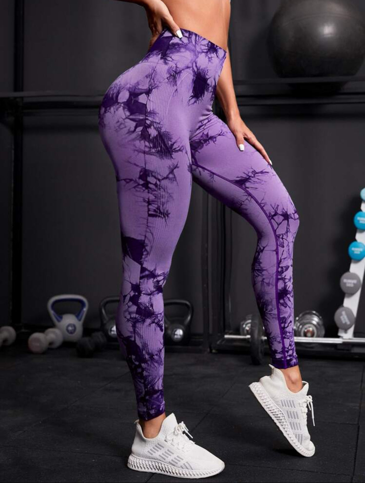Leggin Push Up, Tie Dye, Purpura claro