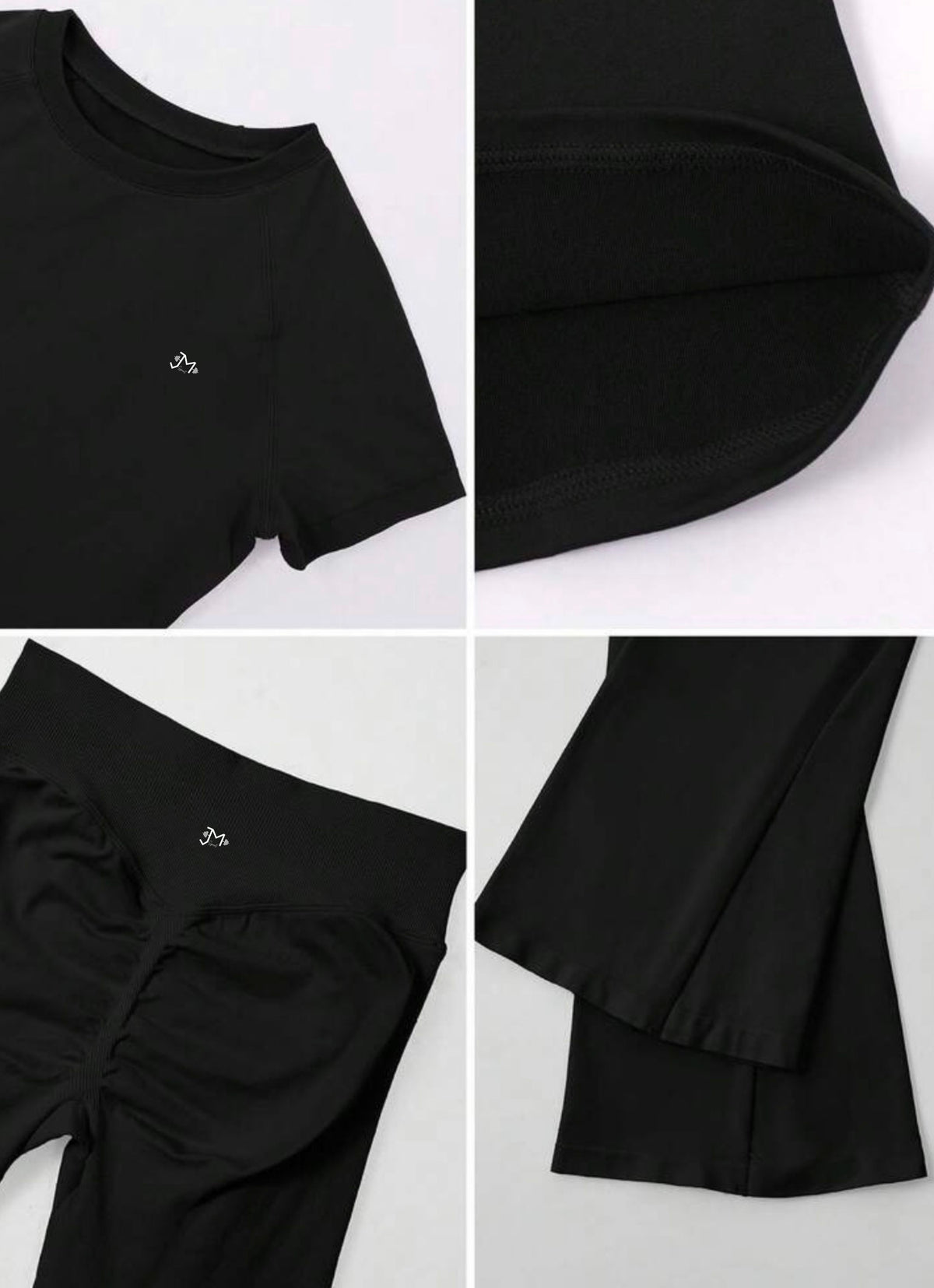 Conjunto Sculpt Halter, Acampanado Push Up, Leggins y Playera Premium