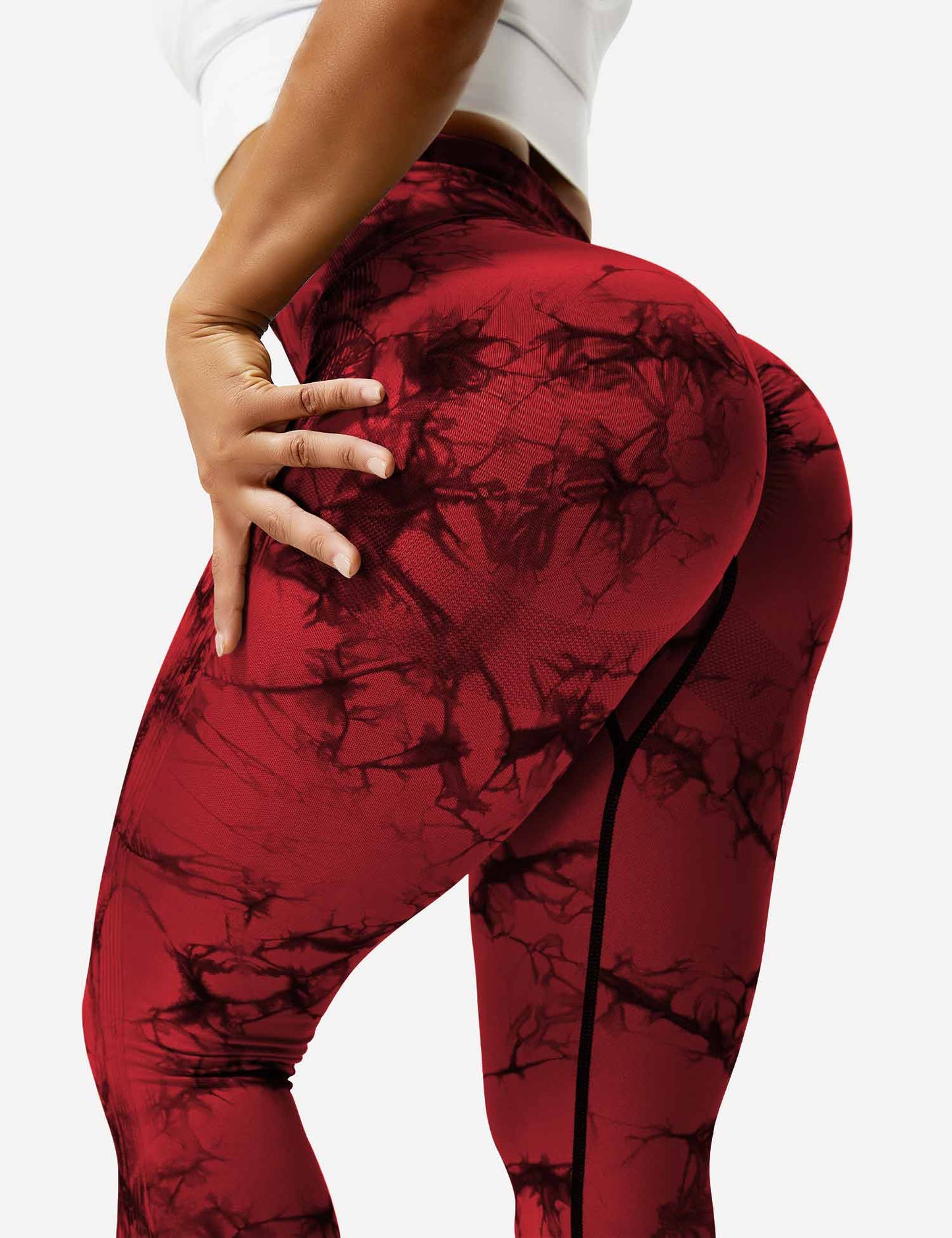 Leggins Rojo Push Up, Sin costuras, Tie Dye