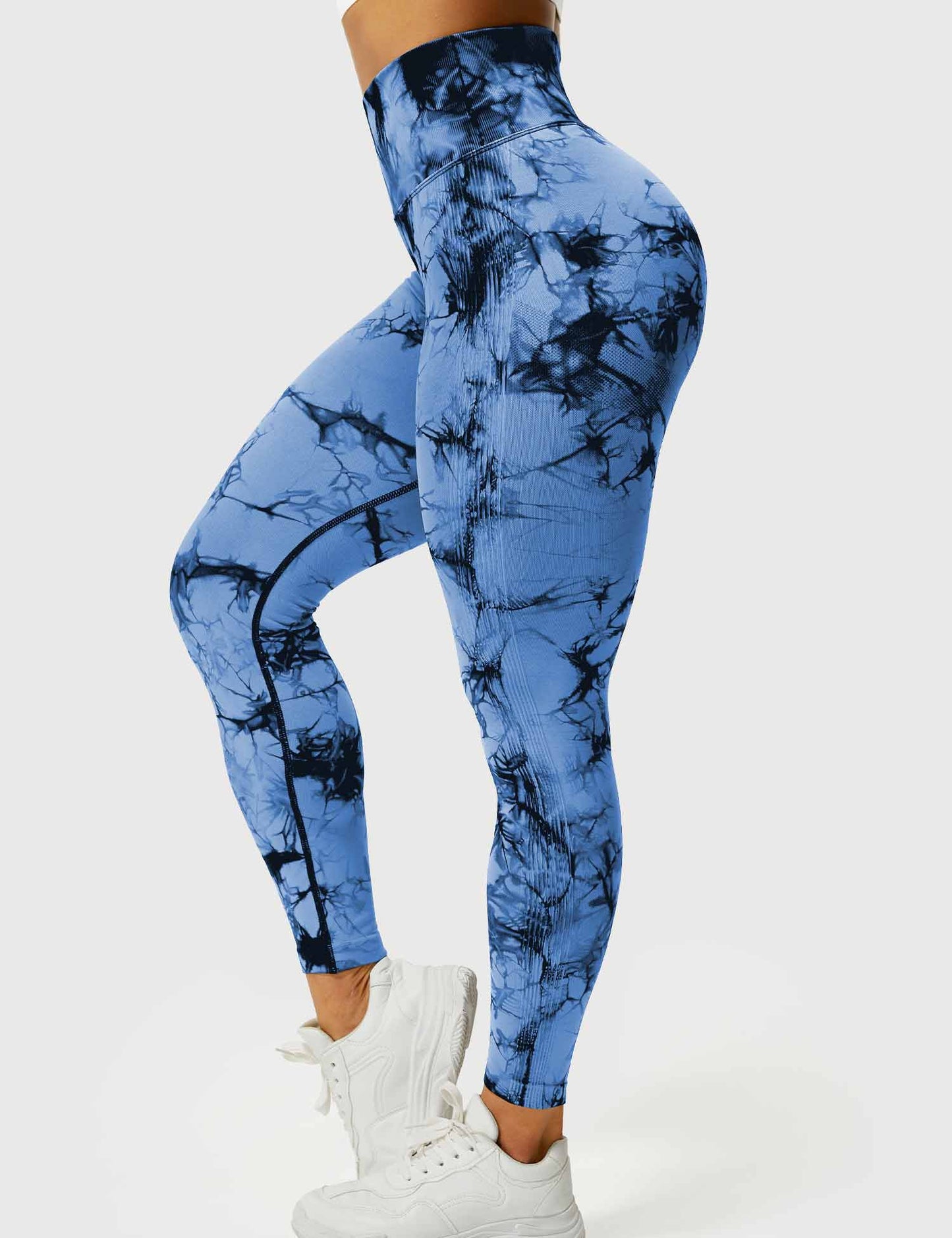 Leggins Azul Marino, Push Up, Sin costuras, Tie Dye, Premium