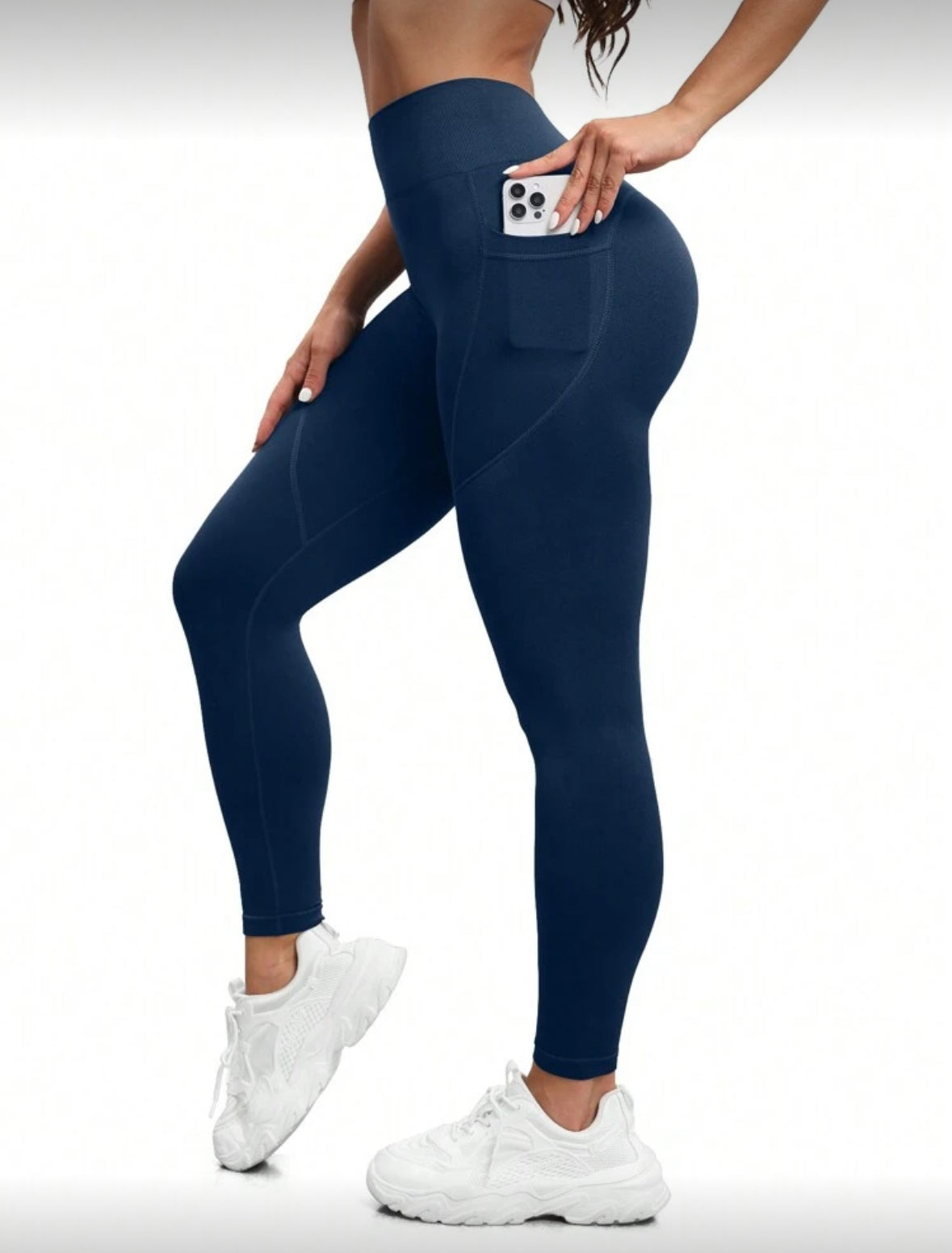 Leggins con bolsa, Push Up, Sin costuras, Tono Liso
