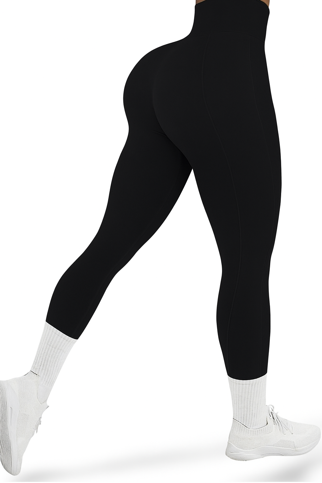 Leggins Scrunch, Push Up, Tono liso deslavado, Sin costuras
