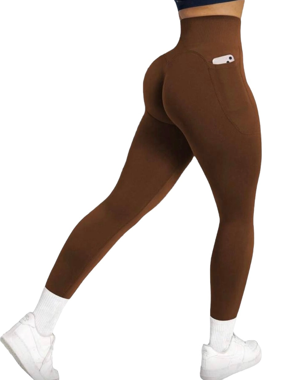 Leggins con bolsa, Push Up, Sin costuras, Tono Liso