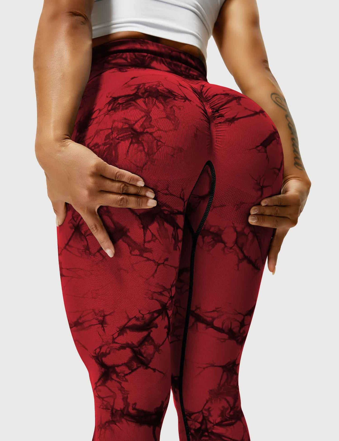 Leggins Rojo Push Up, Sin costuras, Tie Dye