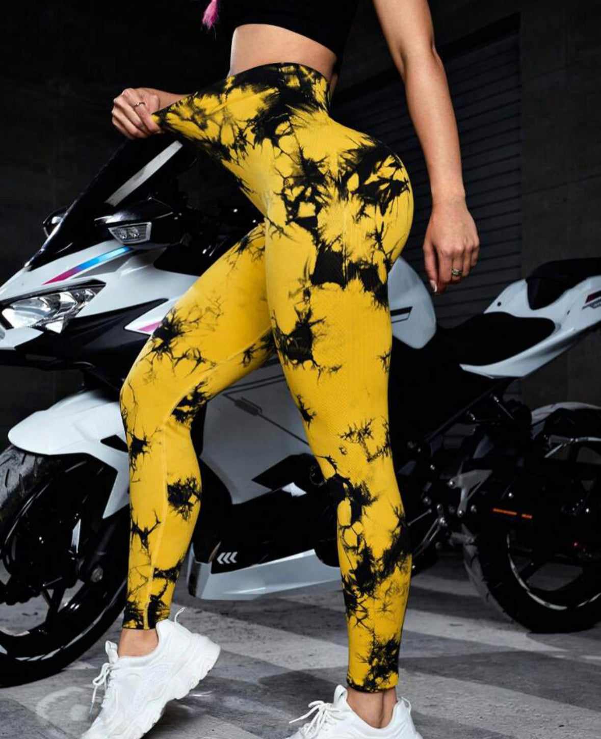 Leggins Mostaza, Push Up, Sin costuras, Tie Dye