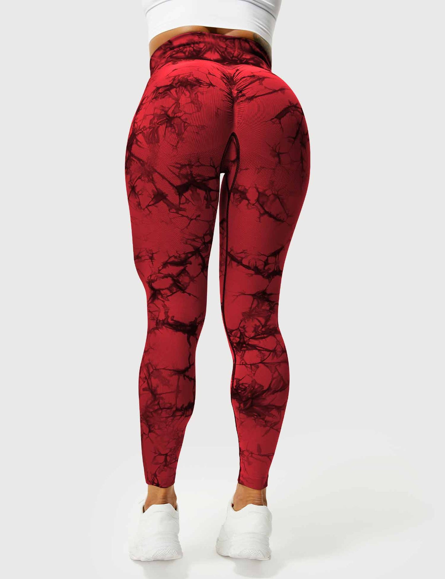 Leggins Rojo Push Up, Sin costuras, Tie Dye