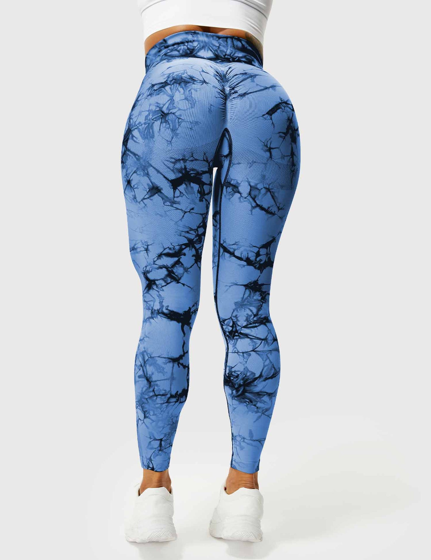 Leggins Azul Marino, Push Up, Sin costuras, Tie Dye, Premium