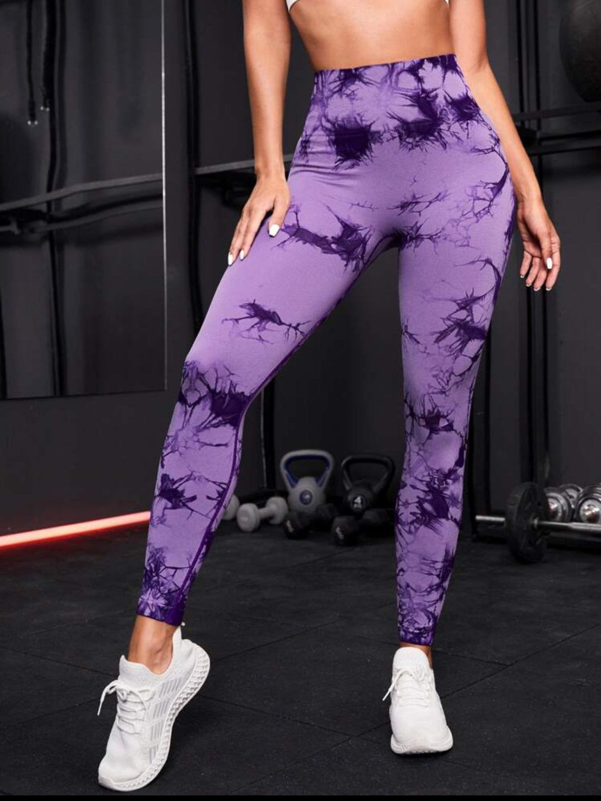 Leggin Push Up, Tie Dye, Purpura claro