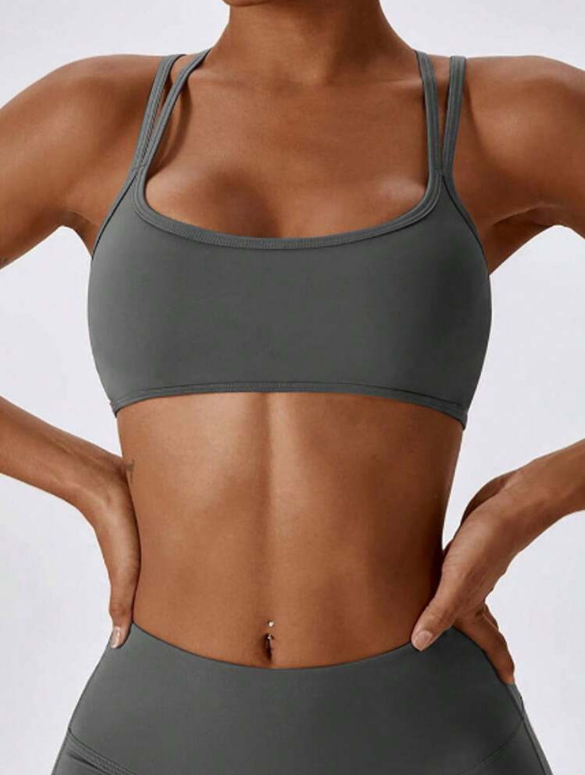 Top deportivo, sin costuras, Tono liso