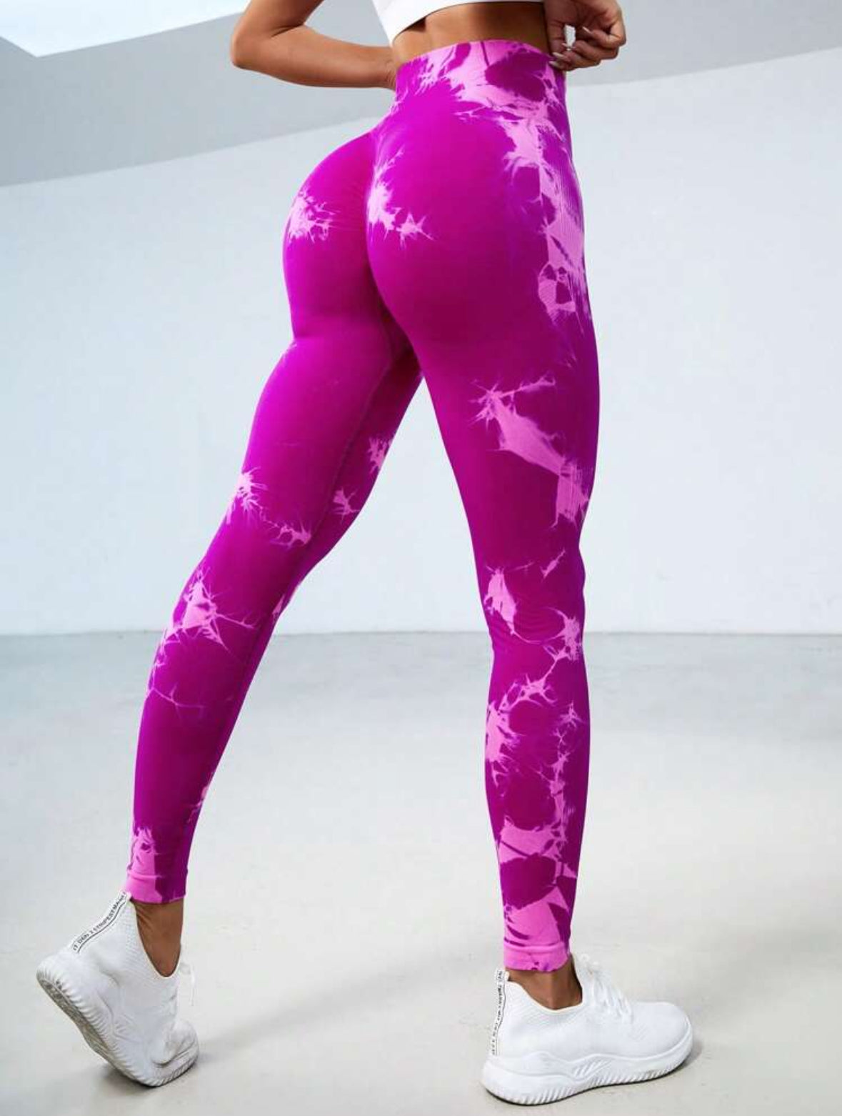 Leggin Push Up, Tie Dye, Rosa Fiusha