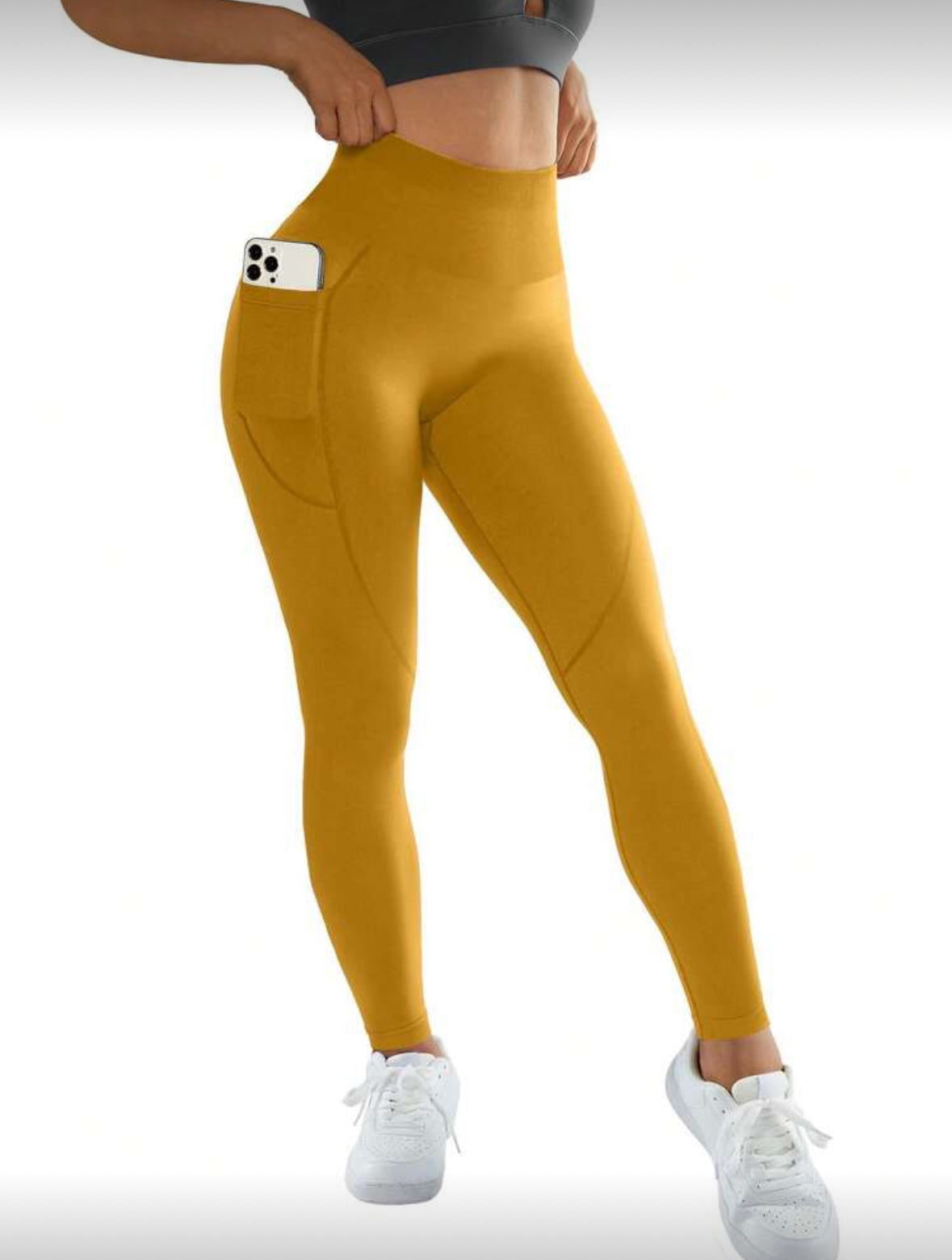 Leggins con bolsa, Push Up, Sin costuras, Tono Liso