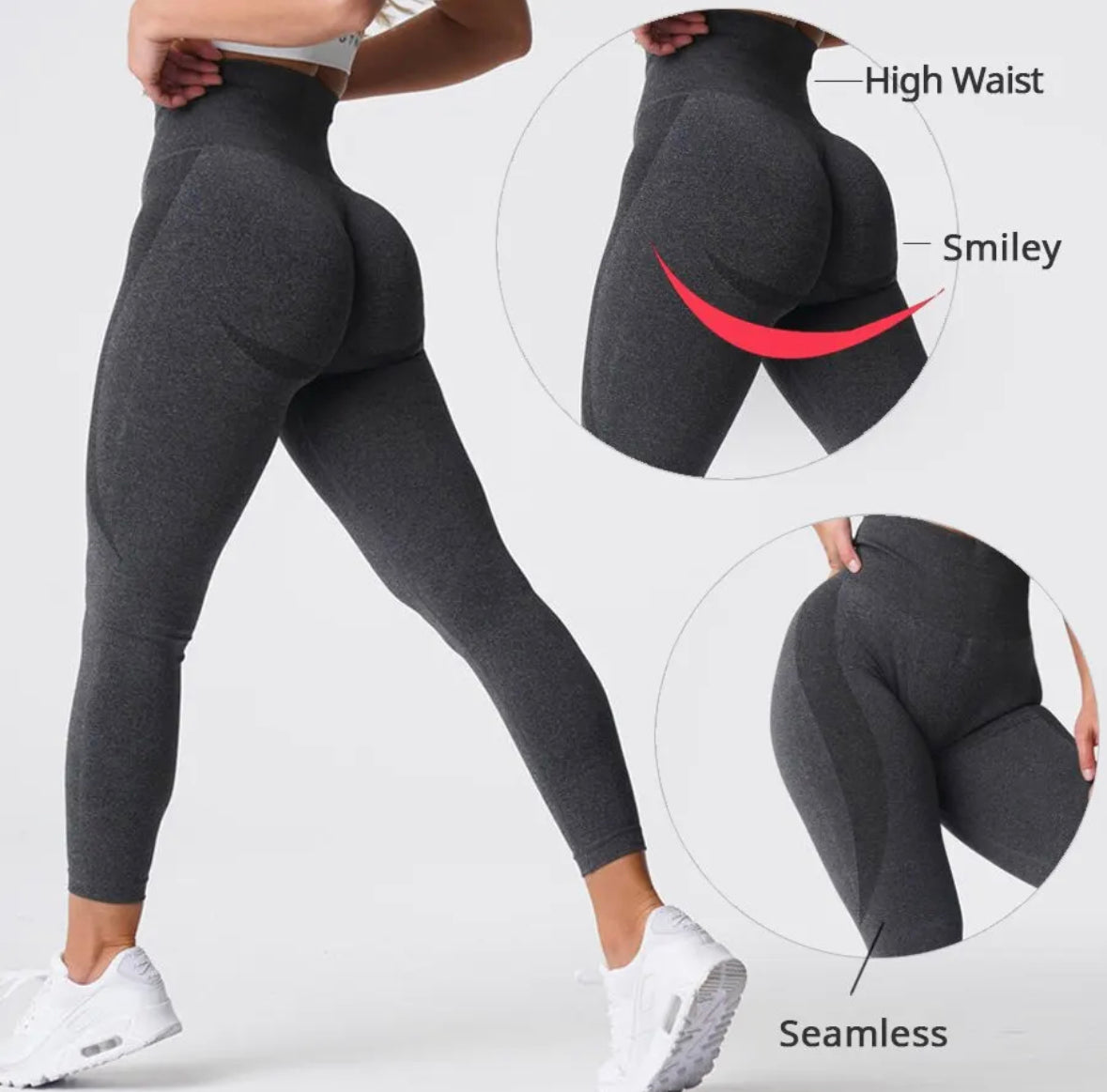 Leggins Smile, Push Up, Tono liso