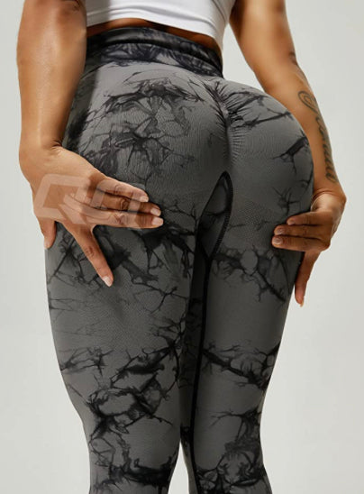 Leggin Push Up, Tie Dye, Gris oscuro, Premium.