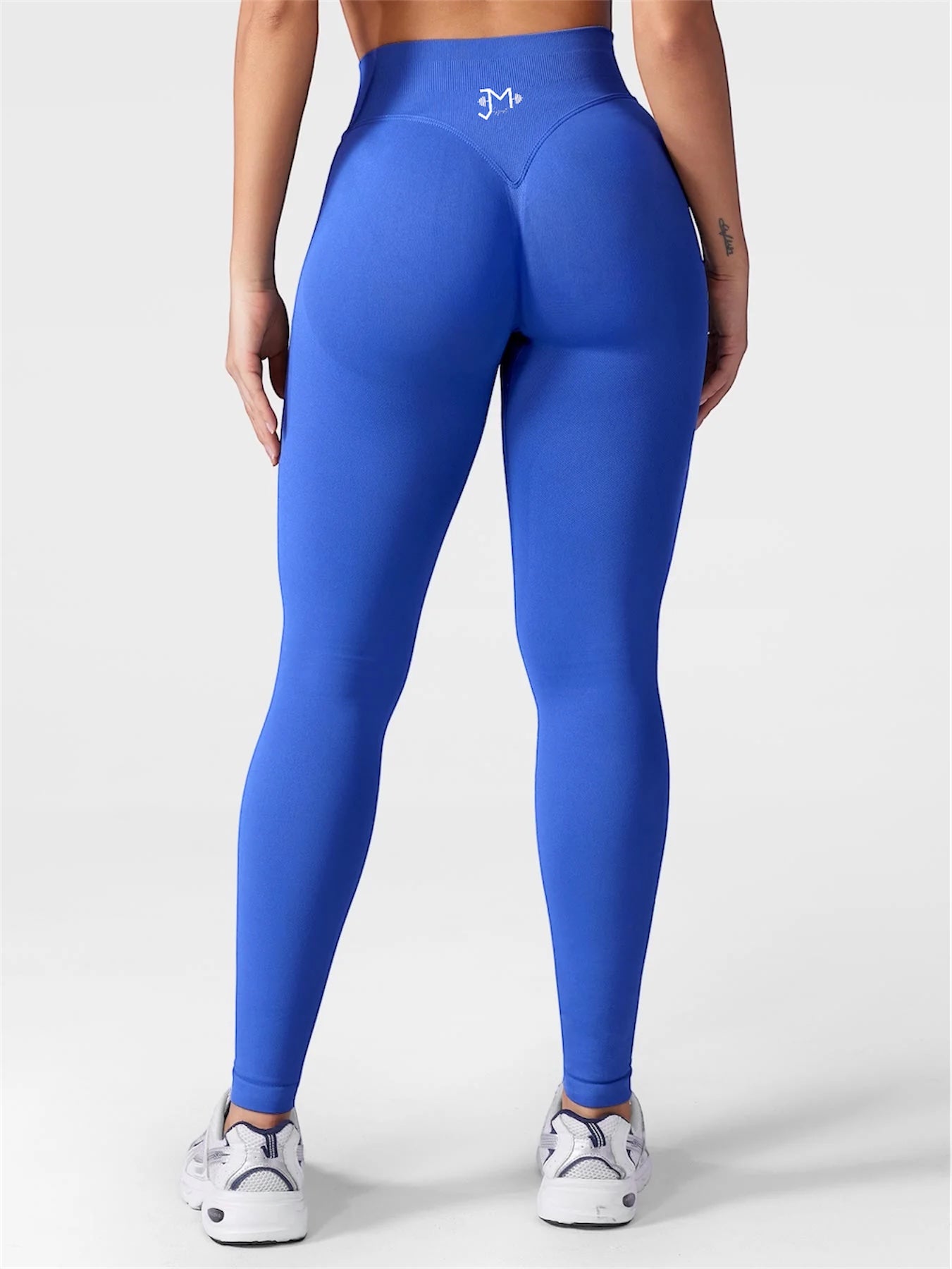 Leggings deportivos push up premium azul, cintura alta y fruncido oculto que realza glúteos