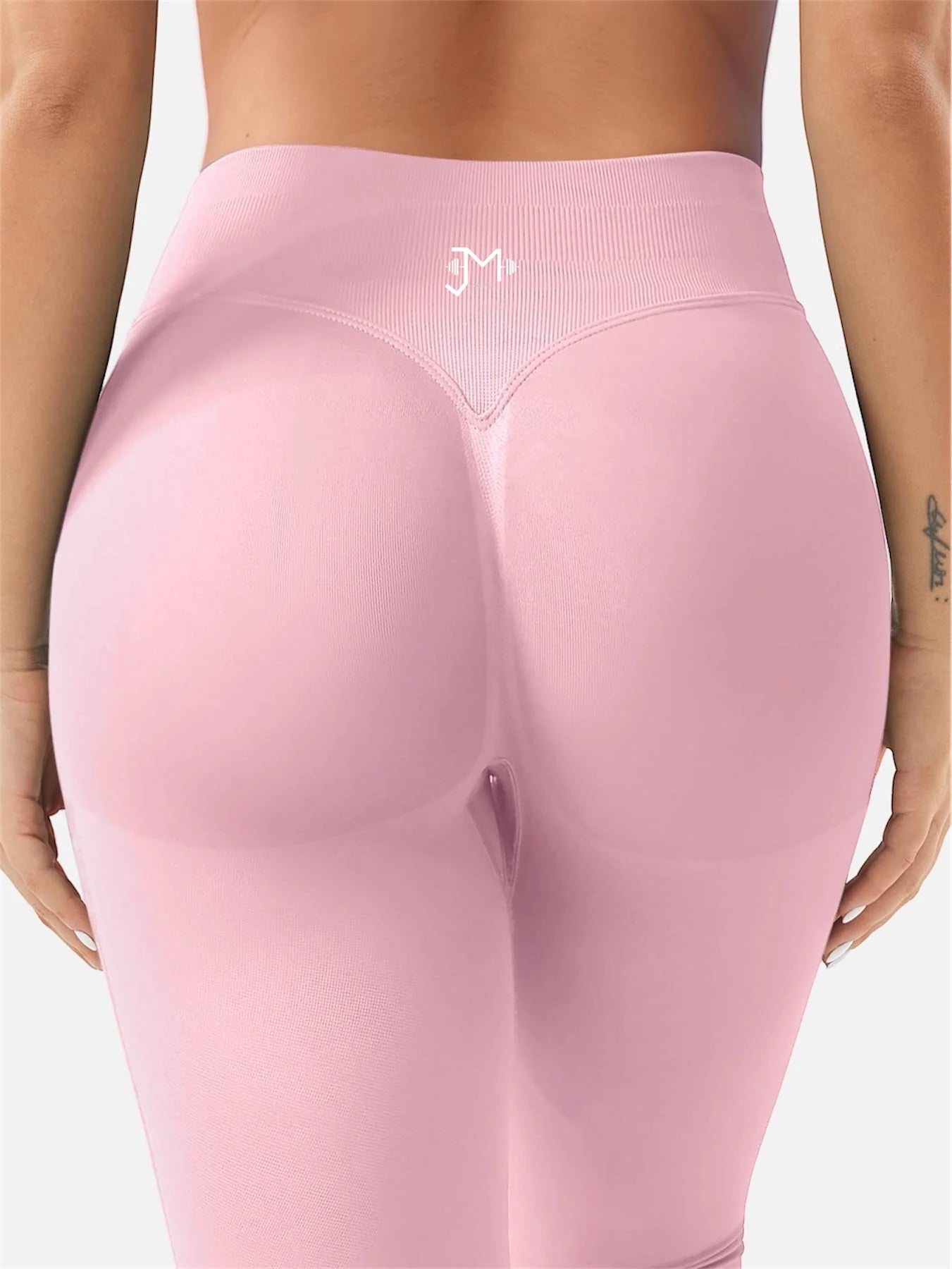 Leggings deportivos push up premium rosa, cintura alta y fruncido oculto que realza glúteos