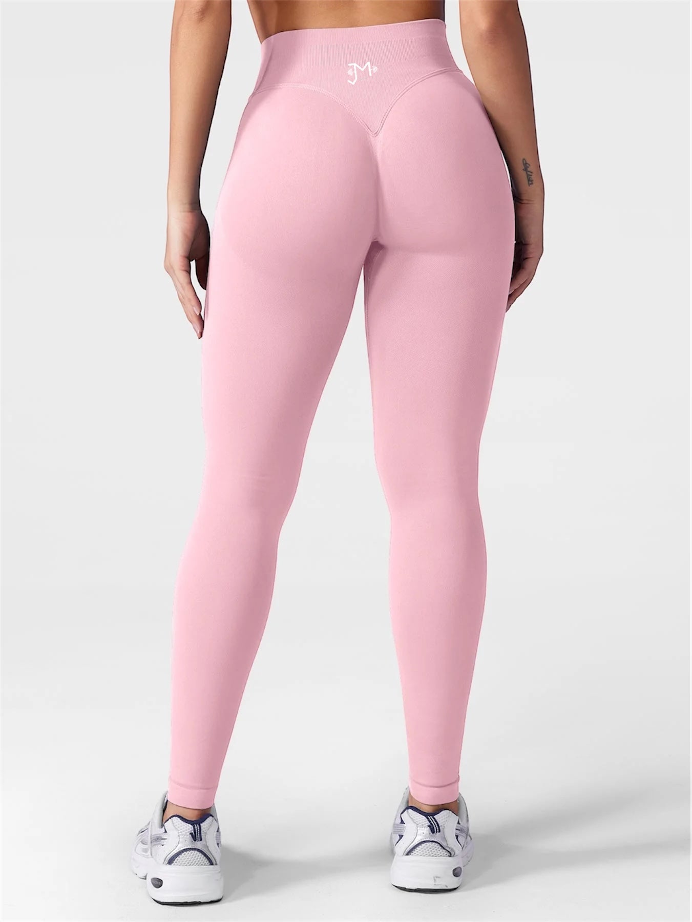 Leggings deportivos push up premium rosa, cintura alta y fruncido oculto que realza glúteos