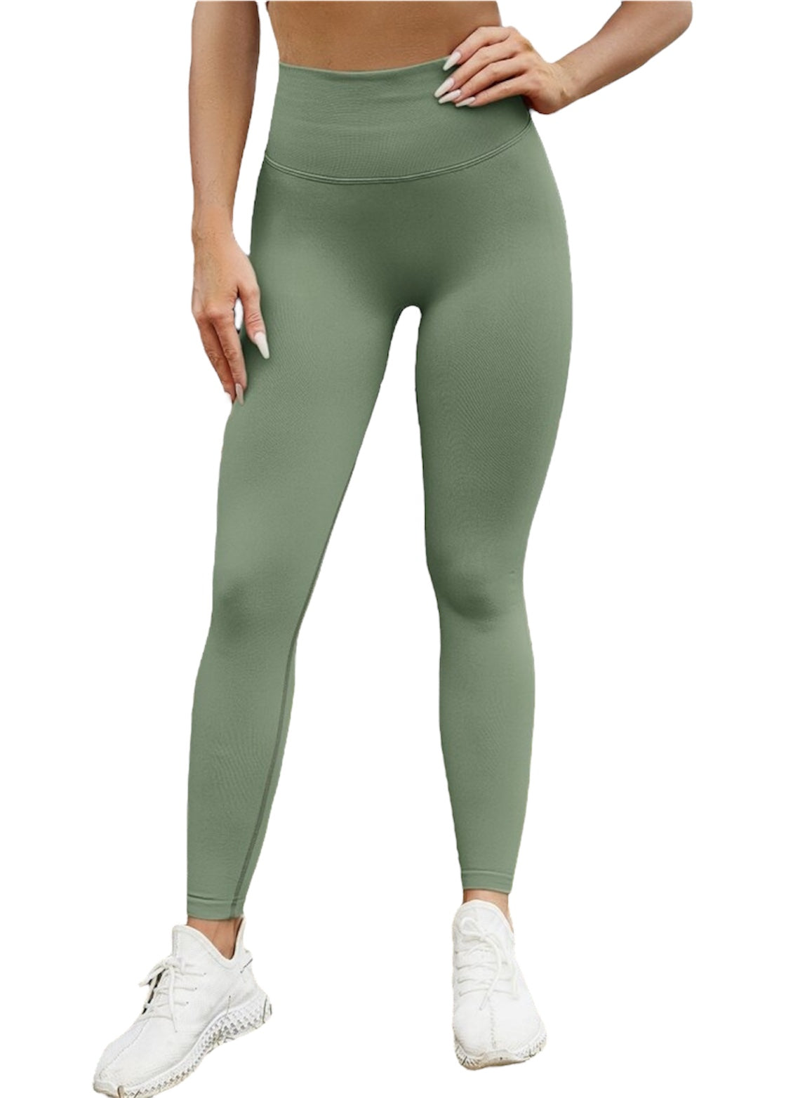 Leggings deportivos push up premium verde claro, cintura alta y fruncido oculto que realza glúteos