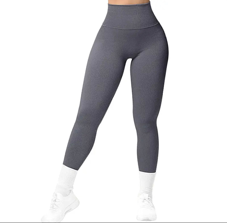 Leggins deportivos Push Up Gris sin costuras JMSports, cintura alta y efecto moldeador que realza glúteos