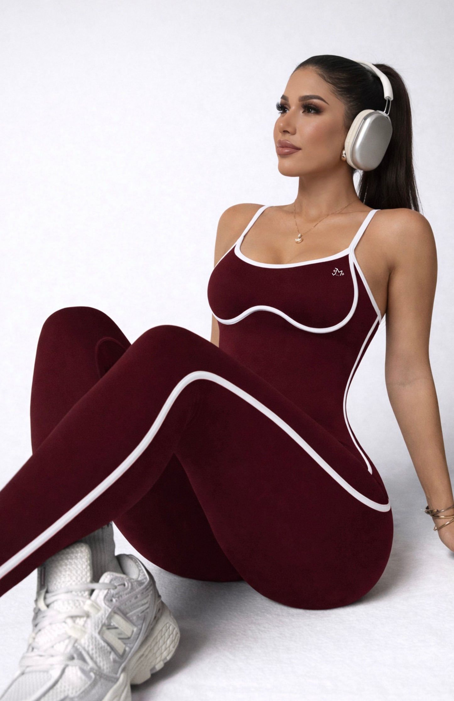 ‘Enterizo Push Up, con tirantes, Sin costuras, Líneas blancas