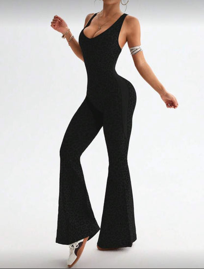 ‘Enterizo Push Up, Sin costuras, Animal print, Acampanado