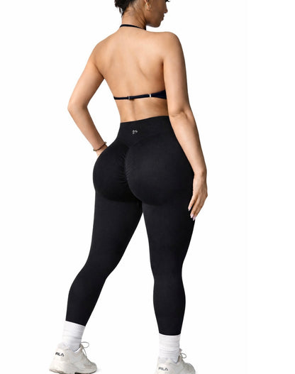 Conjunto Push Up, Top y Leggins Sin costuras, tono Liso