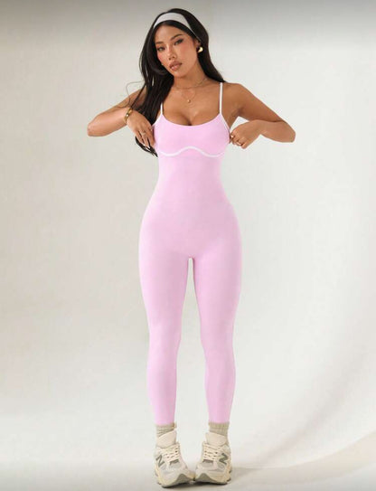 ‘Enterizo Push Up, con tirantes, Sin costuras, Líneas blancas