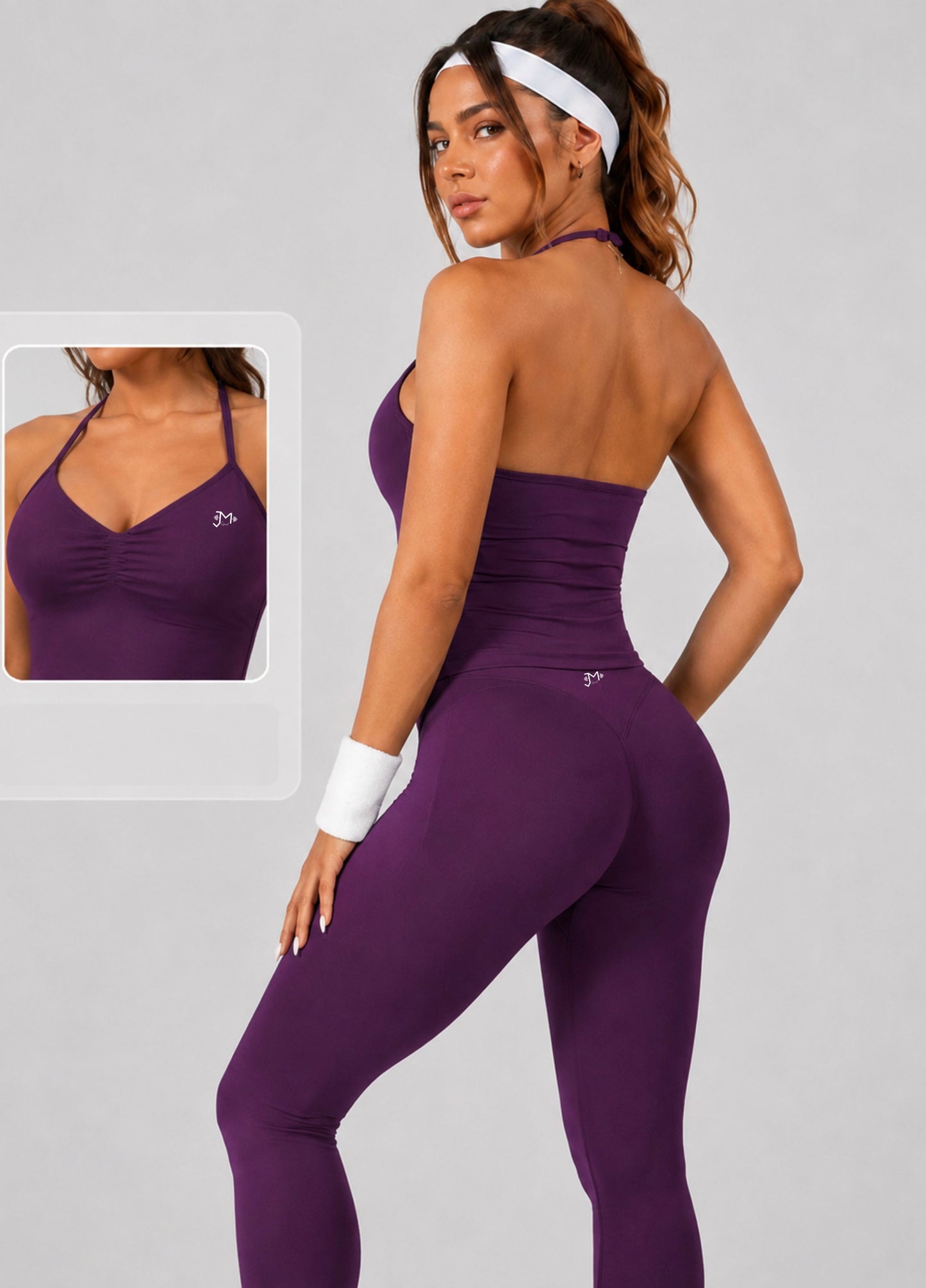 Conjunto Sculpt Halter, Push Up, Leggins y Tank top Premium