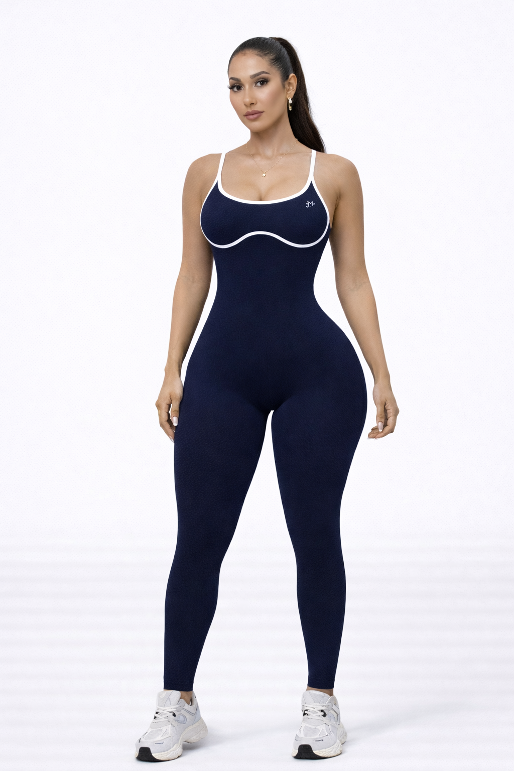 ‘Enterizo Push Up, con tirantes, Sin costuras, Líneas blancas