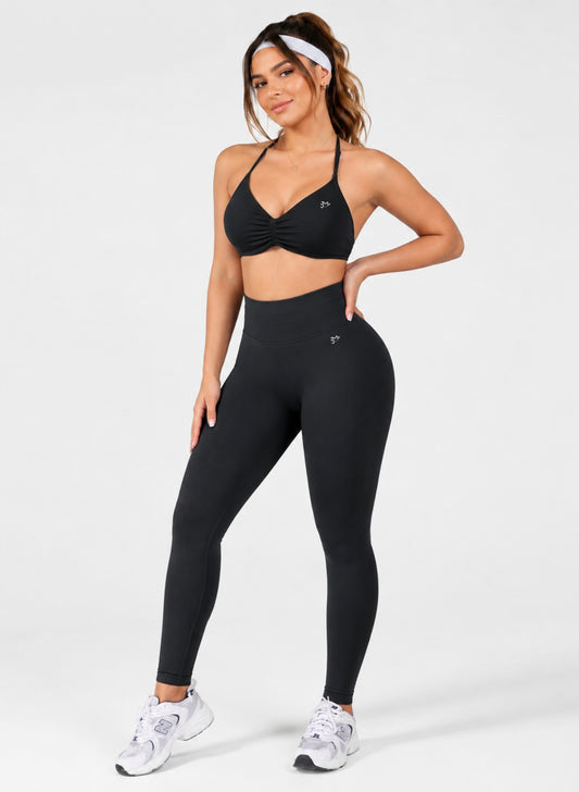 Conjunto Push Up, PREMIUM, Top y Leggins Sin costuras, tono Liso