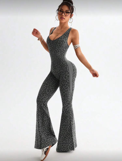 ‘Enterizo Push Up, Sin costuras, Animal print, Acampanado