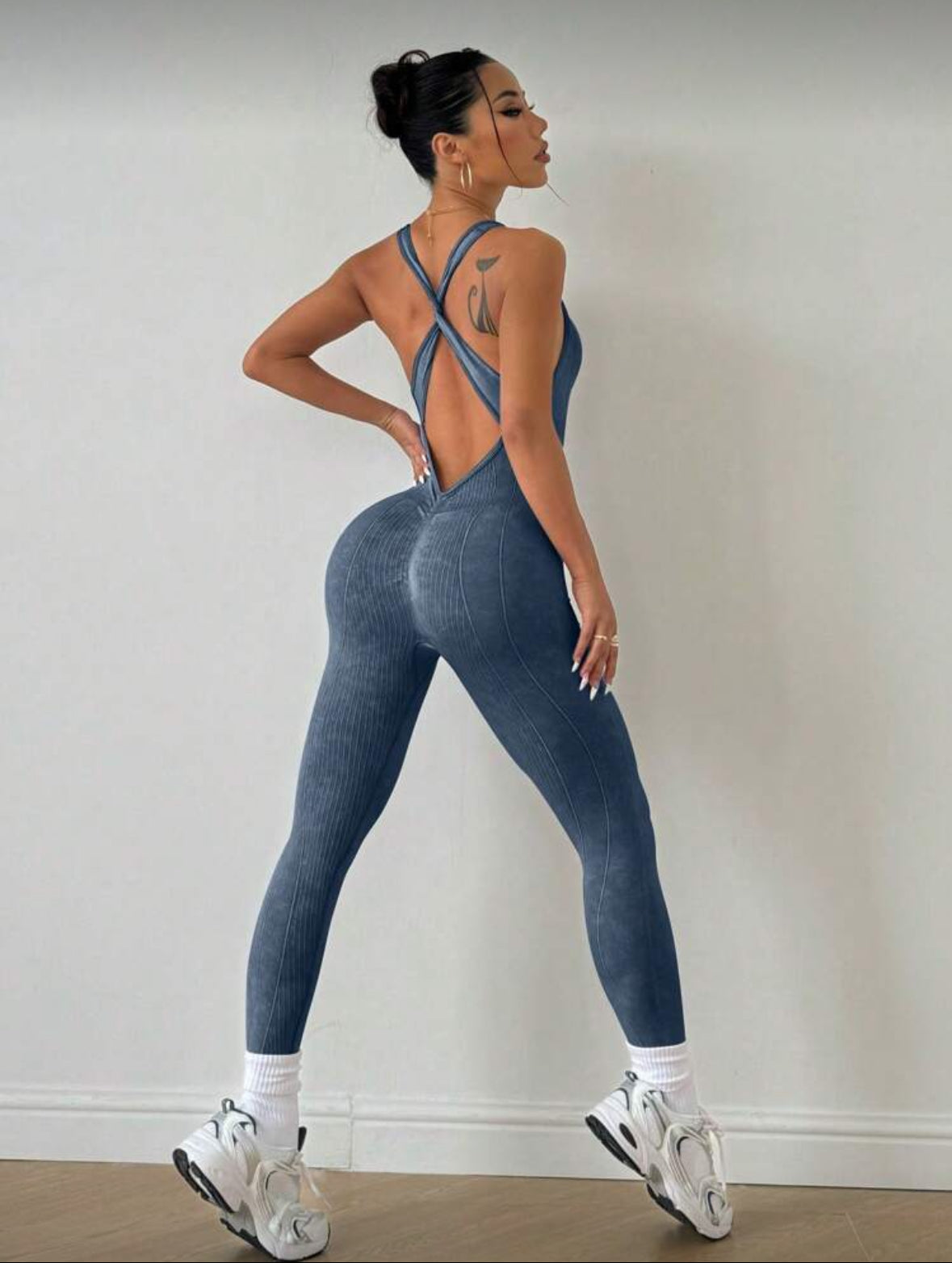 Enterizo Push Up, Sin costuras, acabado deslavado