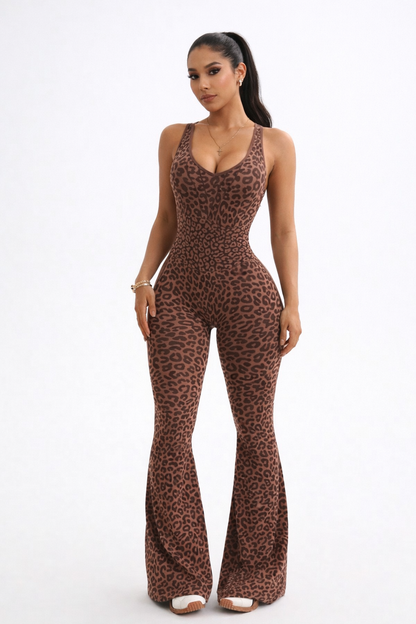 ‘Enterizo Push Up, Sin costuras, Animal print, Acampanado