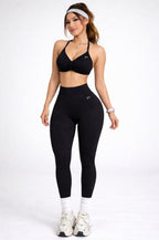 Conjunto Push Up, Deportivo (material ligero, elástico) , Top y Leggins Sin costuras, tono Liso
