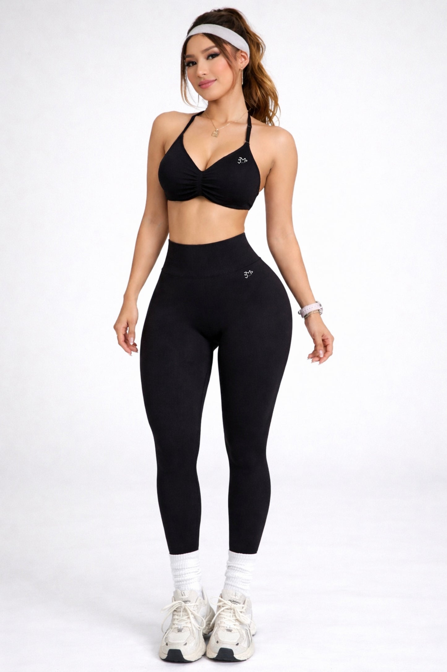 Conjunto Push Up, Top y Leggins Sin costuras, tono Liso