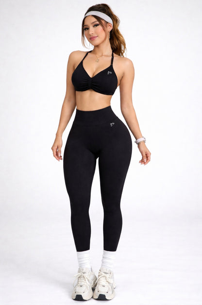 Conjunto Push Up, Top y Leggins Sin costuras, tono Liso
